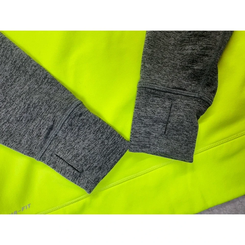 Nike Swoosh Out All Time Women's Pullover Hoodie Yellow Gray Sweatshirt Size‎ L
